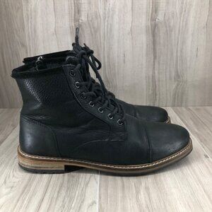 Crevo Ankle Boots Mens 9 Demarcon Black Leather Zip Lace Up Chukka Boots